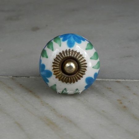 Blue Flower Knob