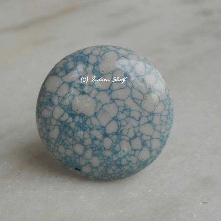 Sky Blue Marble Flat Furniture Knob