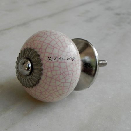 Cream Pink Crackle Crackle Drawer Knob Online