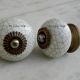 Cream Blue Crackle Dresser Knob
