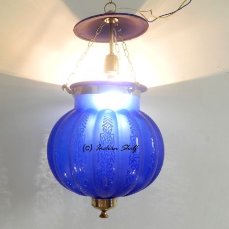 Navy Blue Melon Lamp