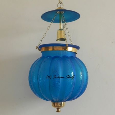 Turquoise Melon Lamp