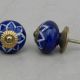 Navy Blue Floral Knob