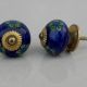 Blue Tiny Floral Knob