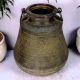 Engraved Tall Bronze Planter With Small Mouth And Ring handles