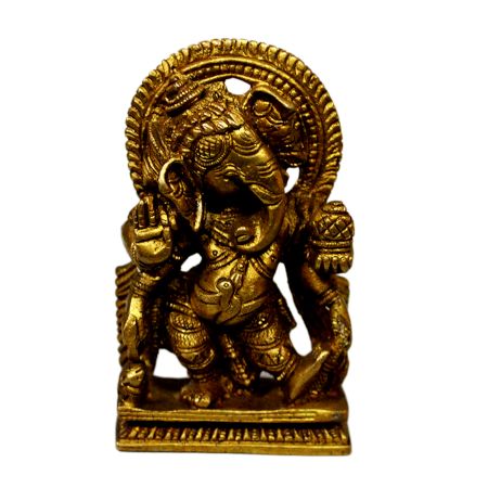 Brass Ganesha (Ht-4.1 Inches)
