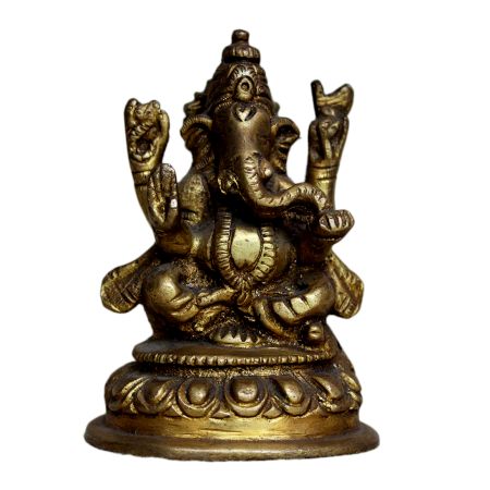 Brass Ganesha (Ht-3.5 Inches)