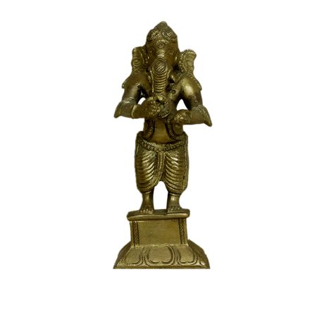 Brass Ganesha (Ht-4.7 Inches)