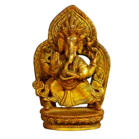 Brass Ganesha (Ht- 6.3 Inches)