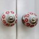 Red Tiny Flower Drawer Knob