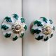 White Green Leaf Melon Drawer Knob