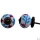 Dark Pink Floral Ceramic Knob