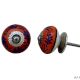 Navy Blue Orange Leaf Drawer Knob