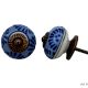 Slate Blue Floral Drawer Knob