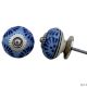Slate Blue Floral Drawer Knob