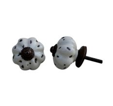 Cream Etched Medium Knob