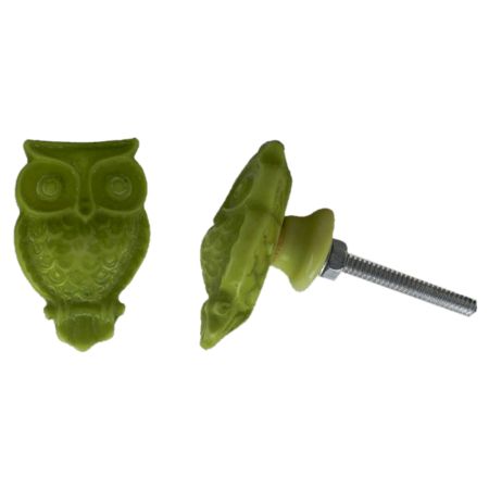 Lime Big Owl Knob