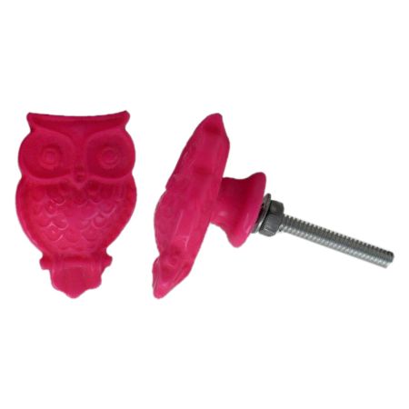 Pink Big Owl Knob