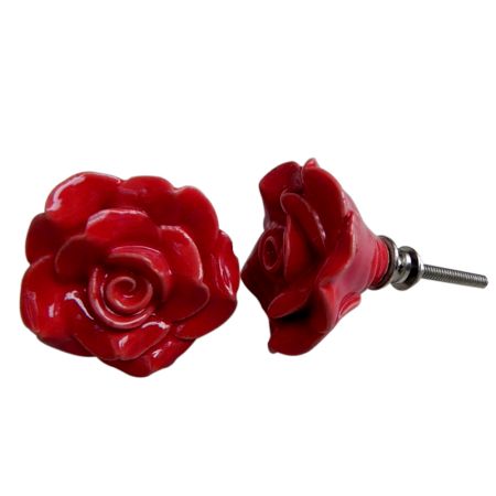 Dark Red Rose Knob