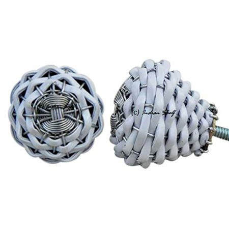 White Rexine Wire Knobs