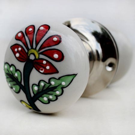 Lily Flower Mortice Door Handles 2.5