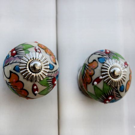 Mixed Floral Ceramic Knob