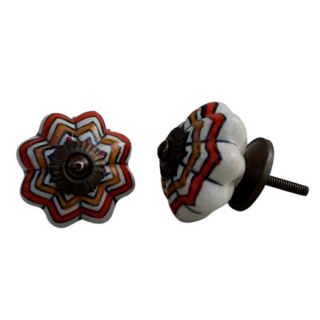 Mixed Floral Melon Ceramic Knob
