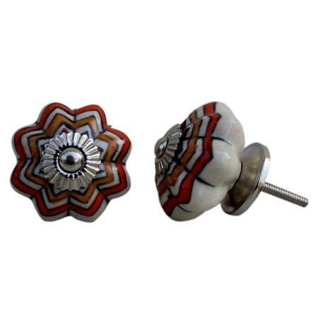 Mixed Floral Melon Ceramic Knob