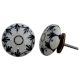 Black Floral Flat Knob