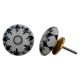 Black Floral Flat Knob