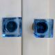 Slat Blue Square Drawer Knobs