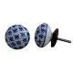 Blue Floral Flat Knob