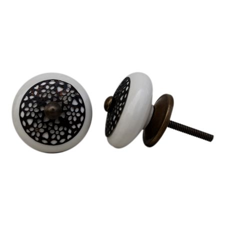 Cream Strewn Flat Knob-06