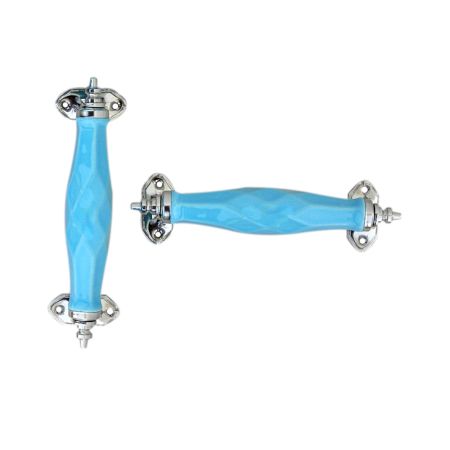 Sky Blue Cut Ceramic Cabinet Handles