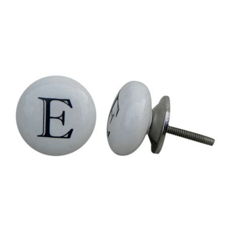 E Alphabet Ceramic Cabinet Knob