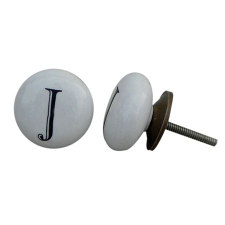 J Alphabet Ceramic Drawer Knob