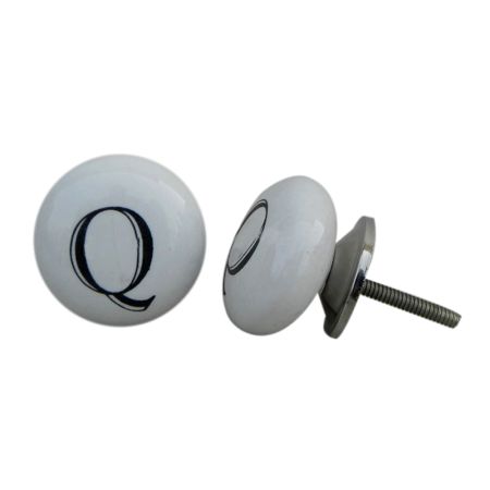 Q Alphabet Ceramic Wardrobe Drawer Knob
