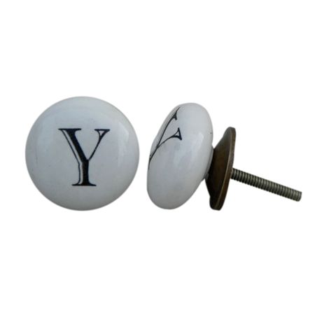 Y Alphabet Ceramic Dresser Drawer Knob