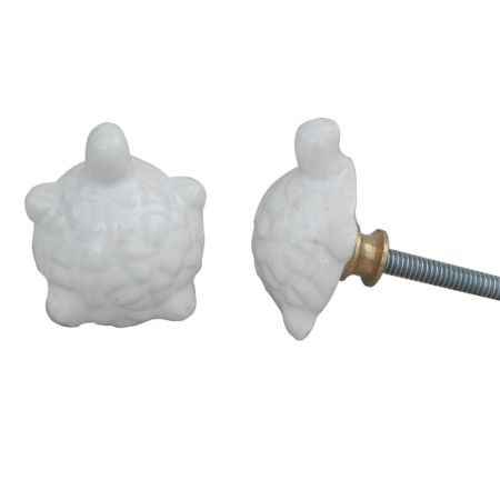 White Tortoise Ceramic Knob