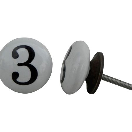 Number Ceramic Knob -3