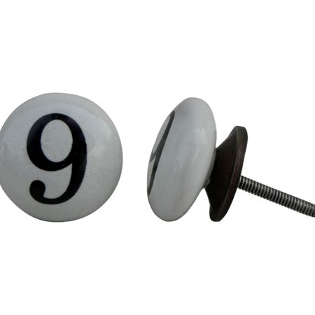 Number Ceramic Knob -9