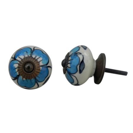 Turquoise Flower Knob (1)