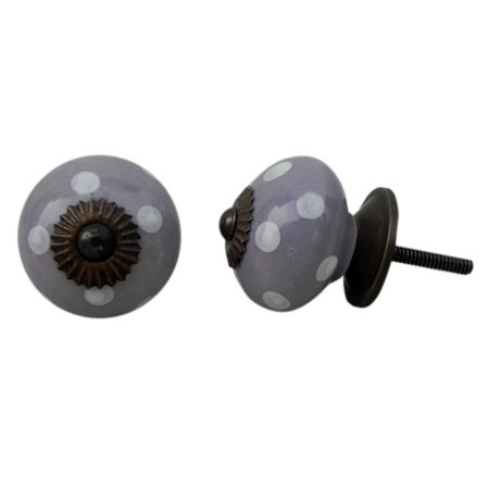 Lavender Polka Dot Furniture Knob