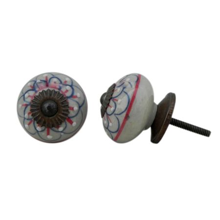 Camellias Flower Ceramic Knob