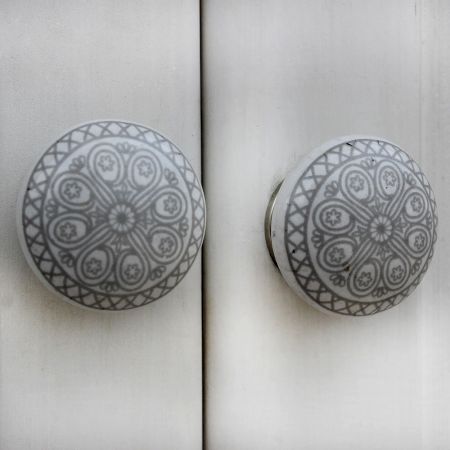 Grey Wheel Flat Knob