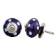 Purple White Dotted Round Knob