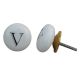 V Alphabet Ceramic Dresser Knob