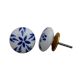 Blue Floral Flat Knob