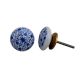 Blue Floral Flat Knob