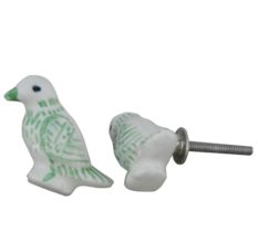 Green Feather Bird Knob